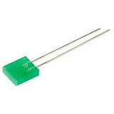 Pack of 10  L153GDT  LED green rectangular 2.3 x 7 mm - Through Hole