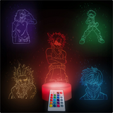 My Hero Academia 3D Night Light Japanese anime figure Demon Slayer theme 5 characters Nightlight