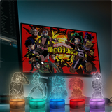 My Hero Academia 3D Night Light Japanese anime figure Demon Slayer theme 5 characters Nightlight