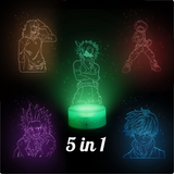 My Hero Academia 3D Night Light Japanese anime figure Demon Slayer theme 5 characters Nightlight