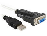 RS232  USB Adapter Cable, 5ft 1 Port USB to Null Modem DB9 Serial DCE with FTDI-232, RoHS, Image shown is a representation only