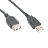 AK669/2-30-BLACK   Cable USB 2.0, A Female to A Male 9.84' (3.00m) Shielded