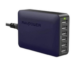 RP-PC028 Wall Charger, 60w 12a 6 Port USB Wall Desktop Charger Station, Boxed, RoHS