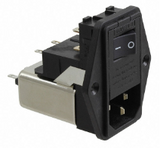 FN389-6-22 Power Entry Connector Receptacle, Male Blades - Module IEC 320-C14 Panel Mount, Flange