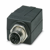 VS-BH-M12FSX-10G-RJ45/180 Control cabinet feed-through, M12, 8-pos., X-coded to RJ45 socket, socket input 180°, IP65/67 1404549