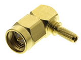 R125172000 Radiall RF / Coaxial Connector, SMA Coaxial, Right Angle Plug, Solder, 50 ohm, RG316/U, Brass RoHS Compliant: Yes