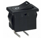 Pack of 4 R1966ABLKBLKGR Rocker Switch SPST 15A (AC) 125 V Panel Mount, Snap-In, Right Angle :RoHS