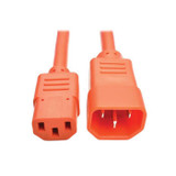 P004-003-AOR Power Cord Orange 3.00' (914.4mm) IEC 320-C14 To IEC 320-C13 SJT : RoHS