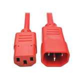 P004-003-ARD Power Cord Red 3.00' (914.4mm) IEC 320-C14 To IEC 320-C13 SJT : RoHS