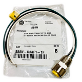 888N-D3AF1-1F Rockwell Auto Receptacle, Mini/Mini Plus, Female, Straight, External Threads, 3-Pin, 16AWG, 1 feet (0.3 meters)