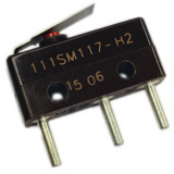 111SM117-H2  Basic Action Switch Snap N.O./N.C. SPDT Leaf Lever PC Pins 5A 250VAC 30VDC 2.22N