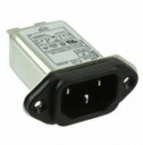 858-03/024 Power Entry Connector Receptacle, Male Blades IEC 320-C14 Panel Mount, Flange