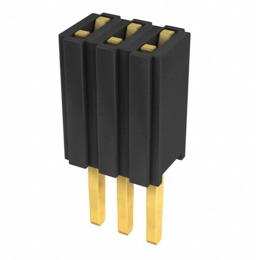 Pack of 4 M52-5000345 Receptacle Connector 3 Position 0.050" (1.27mm) Through Hole Gold, RoHs