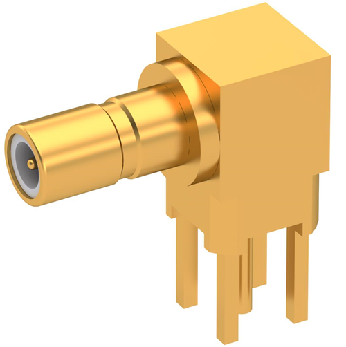 7210-1511-050 SSMB Connector Jack, Male Pin 50 Ohms Through Hole, Right Angle Solder