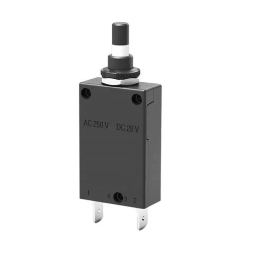 2-5700-IG1-K14-DD Circuit Breaker Threadneck Mount Push-To-Release/Reset 1P 250VAC/50VDC 25A, 2-5700-IG1-K14-DD-25A