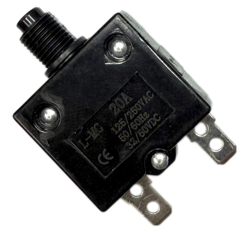 Circuit Breaker 20A 125/250VAC 50/60H z 32/50VDC Panel Reset Thermal Push Button