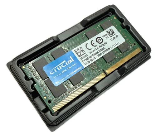 CT16G4SFD8266 C R U C I AL DDR4-2666 SODIMM 16GB Capacity 2666MT/s Speed 1.2V Voltage 2048Meg x 64 Unbuffered Type LAPTOP MEMORY RAM