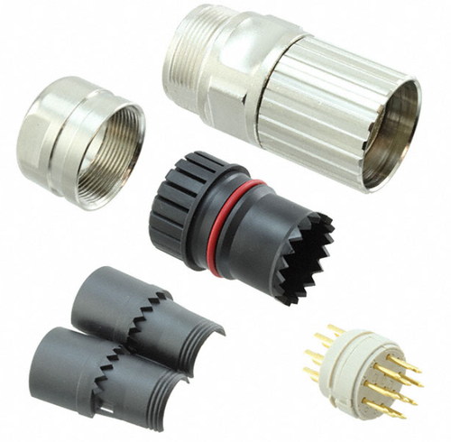 1619763 Connector Plug, 12 (Power) Position Circular, Male Pins Solder Cup, CA-12P1N1280DN