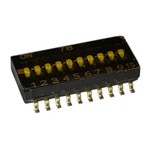 218-10LPST Dip Switch SPST 10 Position Surface Mount Slide (Standard) Actuator 25mA 24VDC, Rohs
