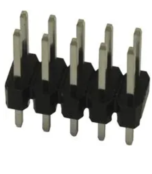 Pack of 3 SPC20502  Connector Pin Header, Board-to-Board, 2.54 mm, 2 Rows, 10 Contacts, Through Hole