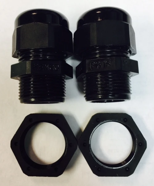 2pcs - Heyco PG-16 Liquid-Tite Cordgrip Strain Relief - Black - Part # 3219