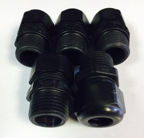 5pcs - (HSK-K) SCHWARTZ NPT NEMA Black 1/2" NPT Cable Gland for 3X2mm Cable