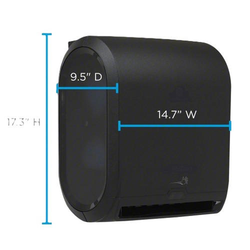 Paper Towel Dispenser Hardwound, 10 in Paper Towel Wd, 1 3/4 in, Plastic, Black