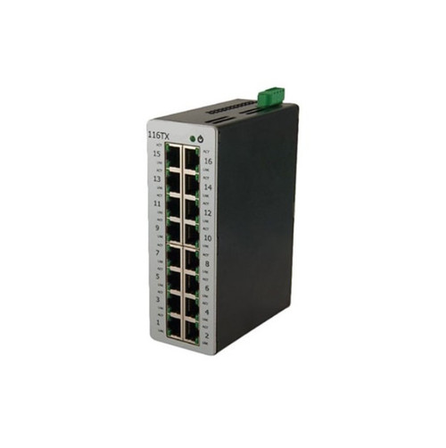 116TX Network Switch - Unmanaged Industrial Ethernet Switch 16 Ports 10-49VDC 300mA