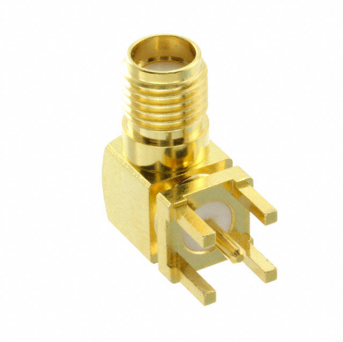Pack of 2   SMA-J-P-H-RA-TH1   Connector SMA Jack, Female Socket 50 Ohms Through Hole, Right Angle Solder