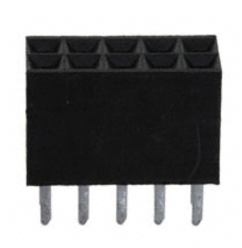 66953-005LF Connector 10 Position Receptacle 0.100" (2.54mm) Through Hole Gold