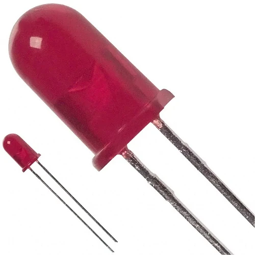 Pack of 5  HLMP-3301   LED Red Diffused 5mm Round with Domed Top Radial :RoHS
