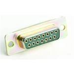 DE-9P  ITT Cannon  Connector D-Subminiature PIN 9 POS 1.37mm Solder RA Thru-Hole 9 Terminal 1 Port	
