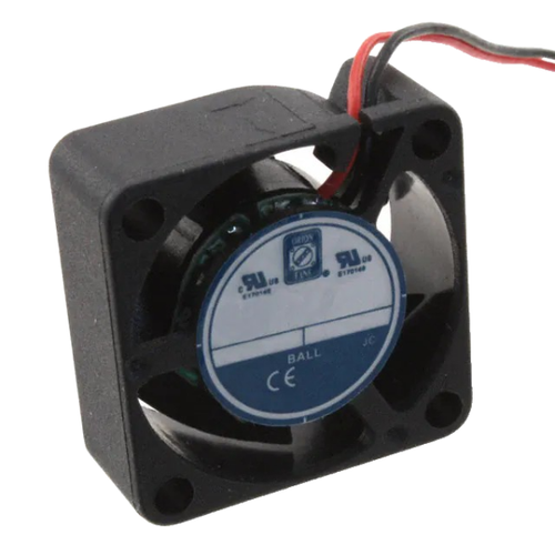 OD2510-12HB 	 Fan Tubeaxial 12VDC Square - 25mm L x 25mm H Ball 2.7 CFM (0.076m³/min) 2 Wire Leads