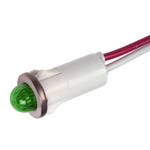 Pack of 2  1091M5-24V  LED Panel Indicator Green - - 24V - Wire Leads - 4.6" (116.84mm)
