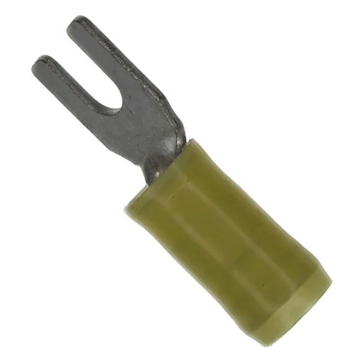 Pack of 10   2-326859-1   Spade Tongue Terminal 10-12AWG Copper Yellow 27.81mm Tin, RoHS, Cut Strip