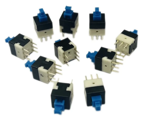 10Pcs Latching 7x7mm Mini Tactile Push Button Switch On-Off DIP-6pins