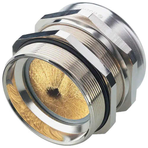 53112677  Cable Gland 0.43" ~ 0.83" (11.0mm ~ 21.0mm) Brass, Nickel Plated M32x1.5 Silver