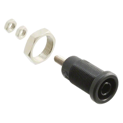 72930-0 Banana Jack Connector Standard Banana Threaded, External (Nut) Black