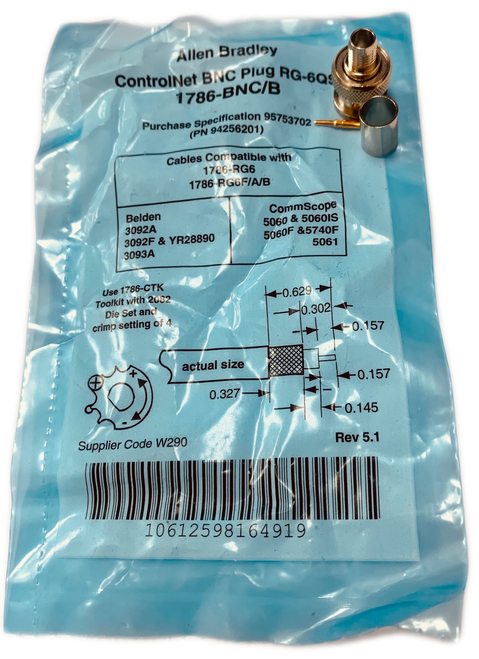 1786-BNCB  ControINET BNC Plug RG-6QS