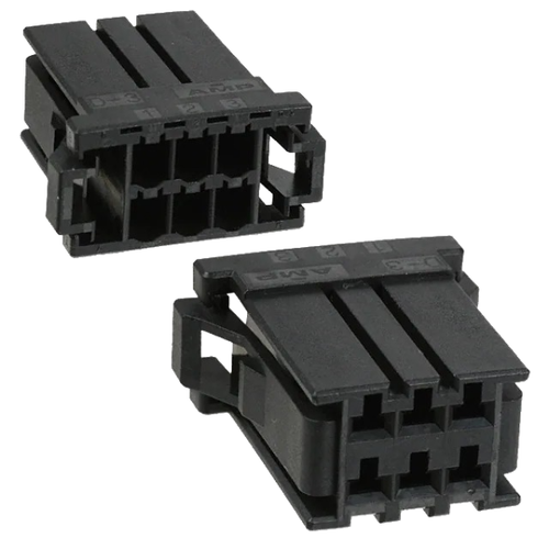 Pack of 10  178289-3  Connectors 6 Rectangular - Housings Receptacle Black 0.150" (3.81mm)