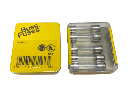 Pack of 5  AGX-2  Fuse Plug Fast Acting 2A 250V Holder Cartridge 6.35 X 25.4mm Glass