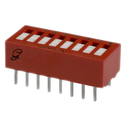 M83504/02-028  Switch Rocker Dip SPST 150MA 30V 8 Position Through Hole 76MRSB08S