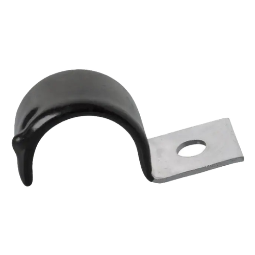 Pack of 15  8172  Cable Clamp, U-Type Black, Silver Fastener 0.937", RoHS