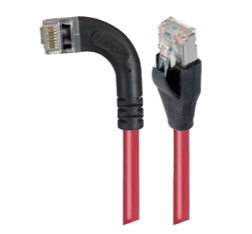 TRD695SZRA6RD-2  Category 6 Shielded LSZH Right Angle Patch Cable, Straight/Right Angle Left, Red, 2.0 ft  