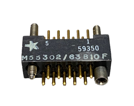 M55302/63B10F  Connector 10 Plug, Male Pins Through Hole