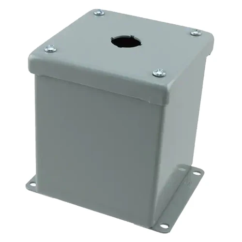 E1PBXM Box Metal, Steel Gray Cover Included 4.016" L x 4.016" W (102.00mm x 102.00mm) X 4.764" (121.00mm)
