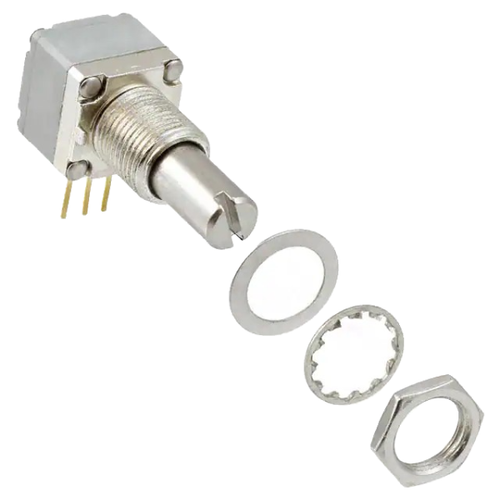  P260P-D1BS3CB100K   Gang Linear Panel Mount Potentiometer  100k Ohm 1 None 1.0 Kierros Conductive Plastic 0.5W, 1/2W PC Pins
