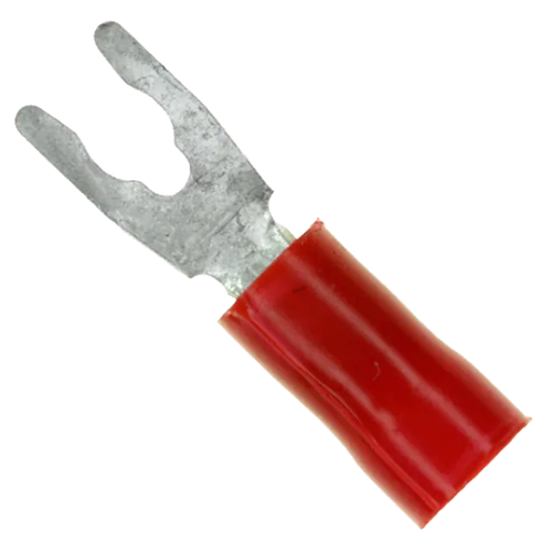 Pack of 15  52947  	Terminal Connector  Red 4 Stud Spade  Crimp 16-22 AWG