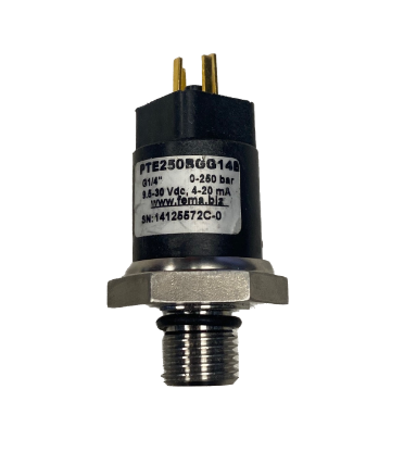 PTE250BGG14B  All Metal Pressure sensor PTE Series G1/4" 0-250 Bar 9.5-30 Vdc, 4-20mA  DIN 175301-C 