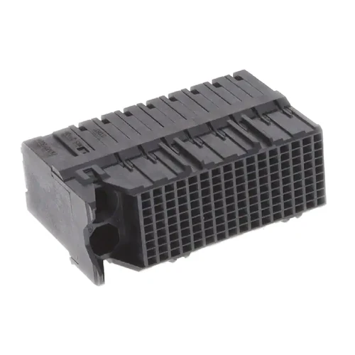 0761703026  Connector Receptacle, 144 Position Female Sockets Board Edge, Through Hole, Right Angle Black Impact, Guide Left
